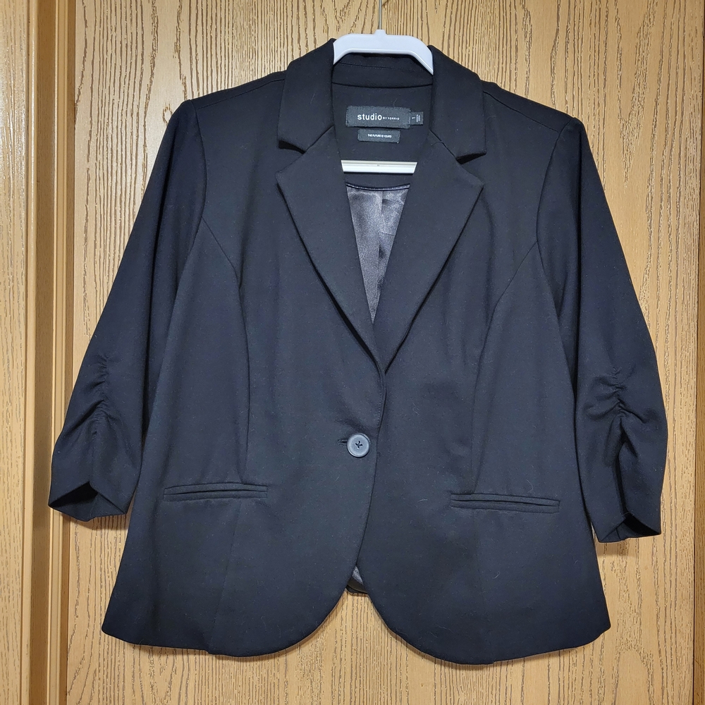 Studio By Torrid Classic Black Women's Blazer 3/4 Sleeves Size 1